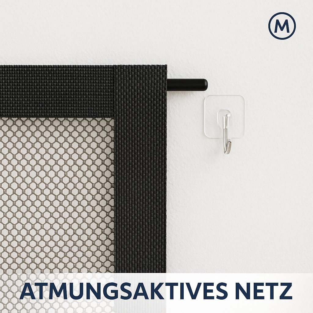 Hundeschutzgitter faltbar 6 Haken atmungsaktives Netz Treppengitter DE.