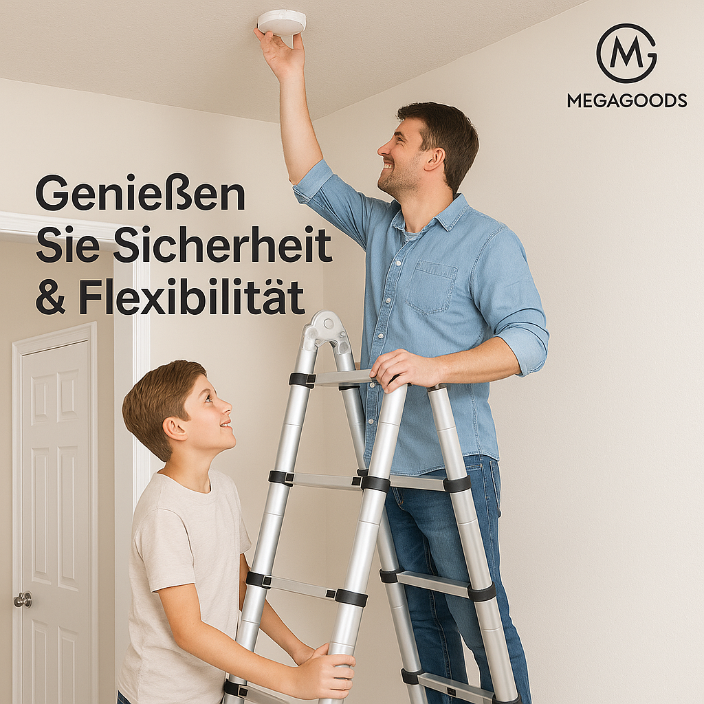 5M Teleskop Klappleiter Edelstahl Leiter ausziehbar bis zu 150kg DE.