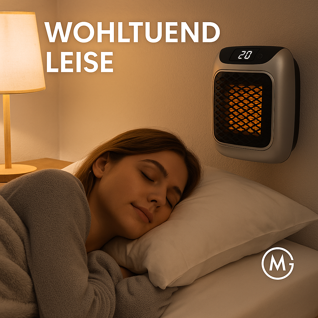 Mini Heizlüfter Wandmontage PTC Keramik mit Fernbedienung 800W DE.