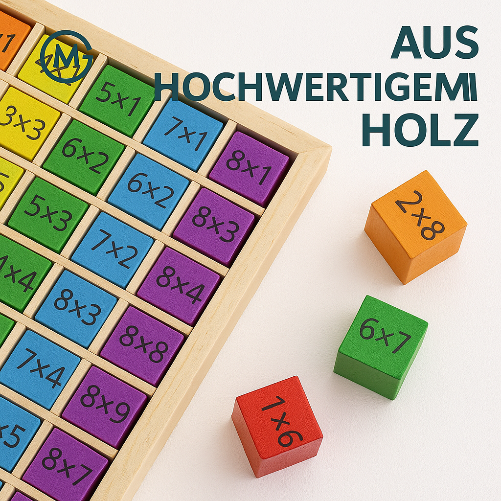 Montessori Mathe Lernspielzeug Multiplikationstabelle Kinder Holz DE.