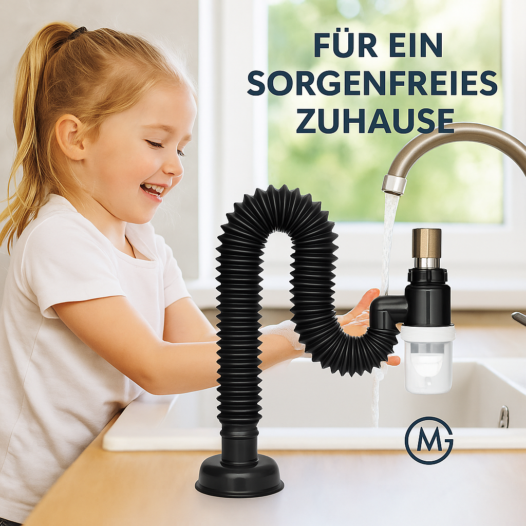 Universal Siphon P-Trap dehnbar wasserdicht für Spüle Küche Bad DE.
