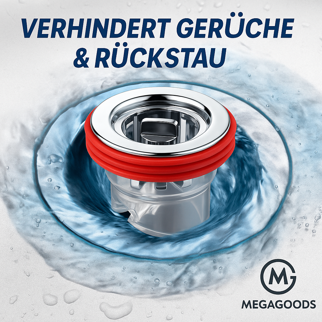 Geruchsstopper Bodenablauf Rückstauventil für Dusche Küche WC DE.