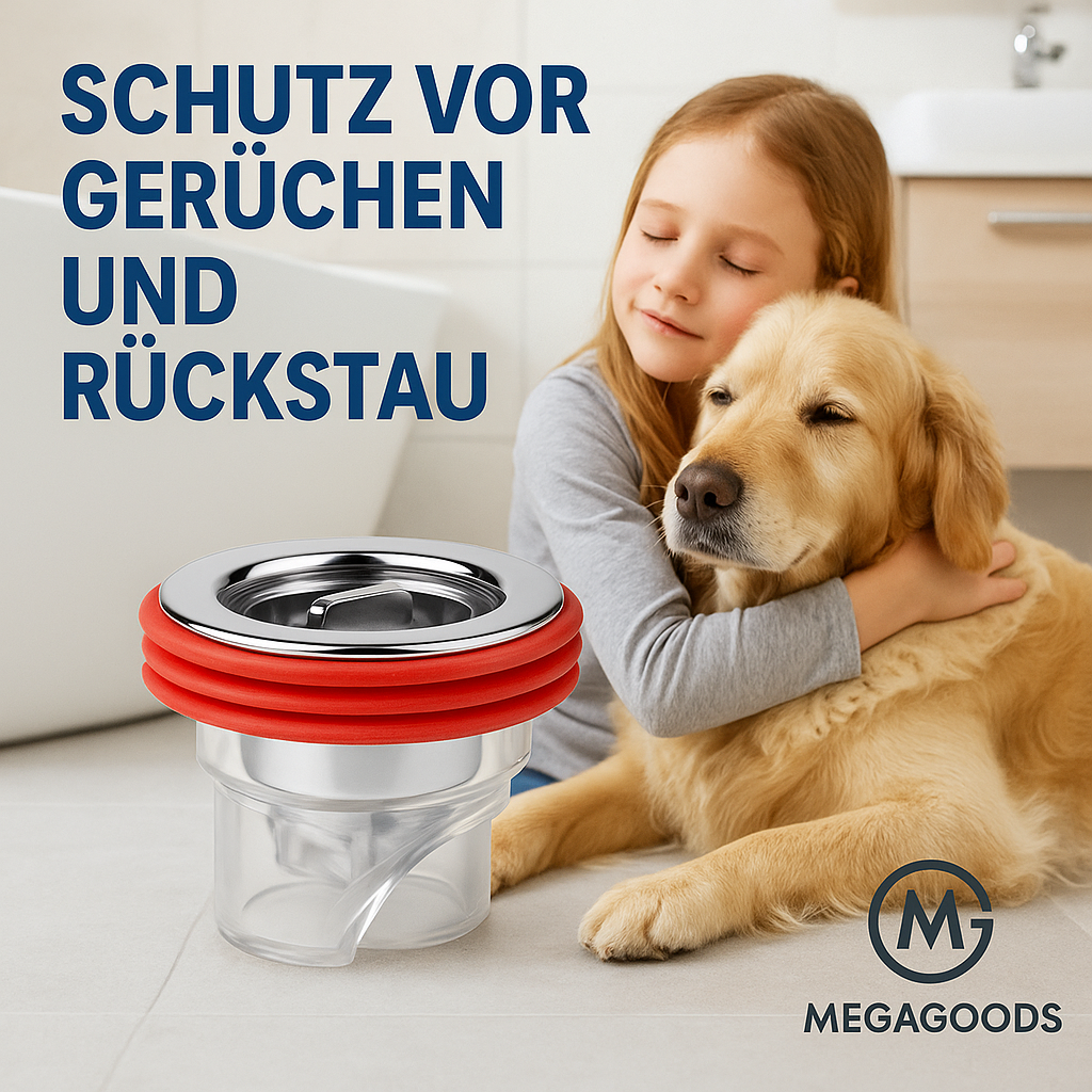 Geruchsstopper Bodenablauf Rückstauventil für Dusche Küche WC DE.