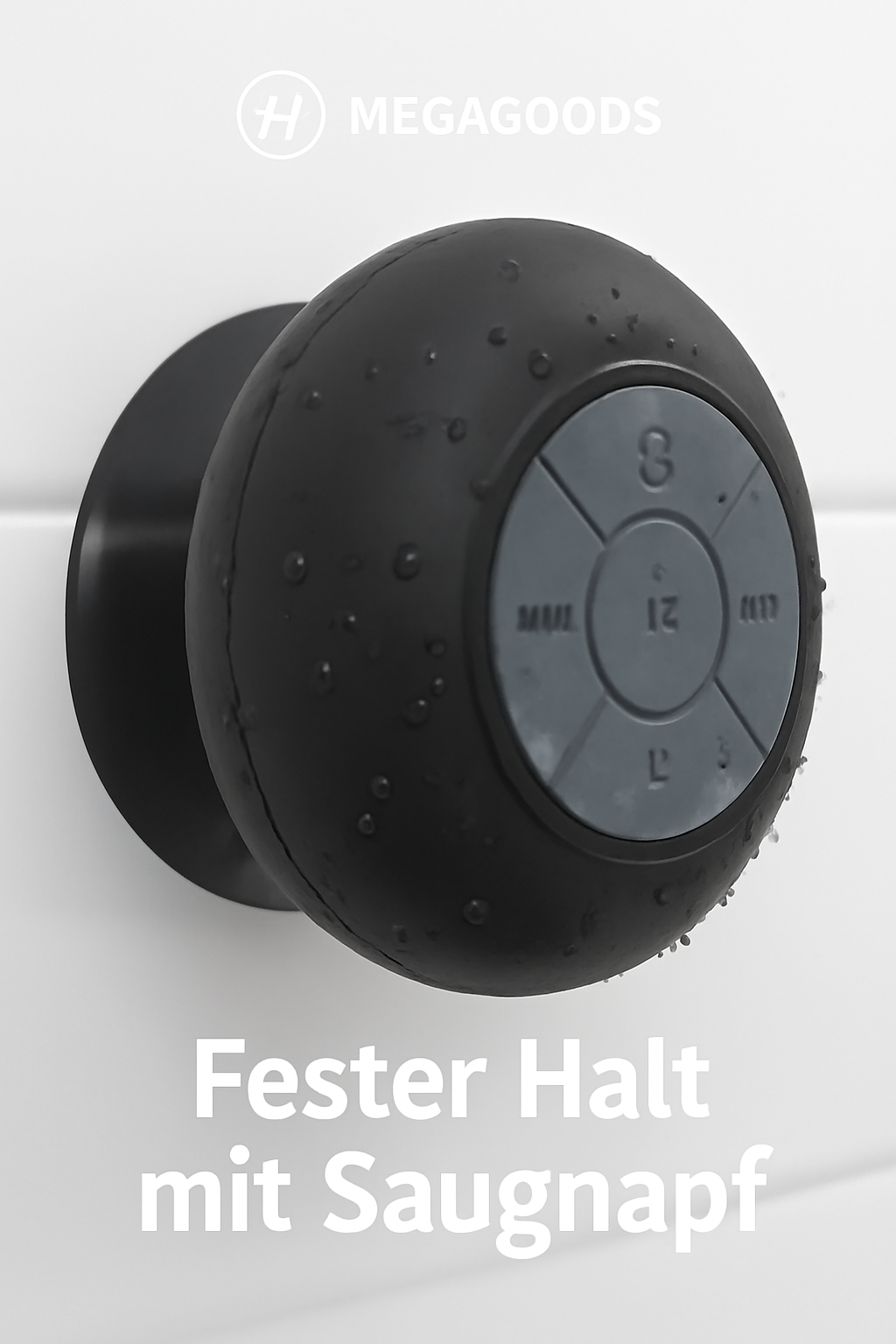 Wasserdichter Bluetooth Lautsprecher mit Saugnapf tragbar Stereo DE.