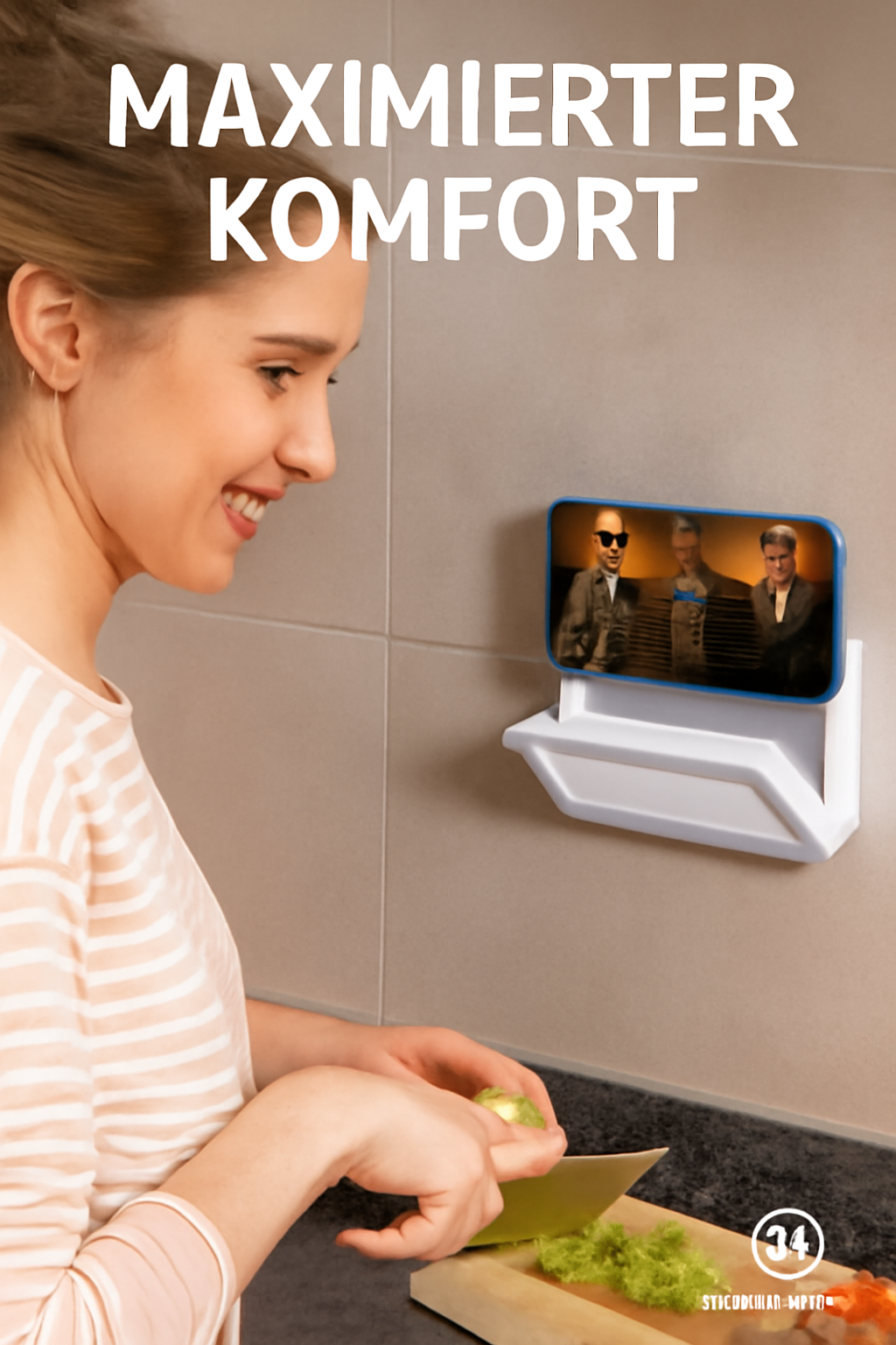 Handyhalterung Wand Touchscreen Duschbox Toilette selbstklebend DE.
