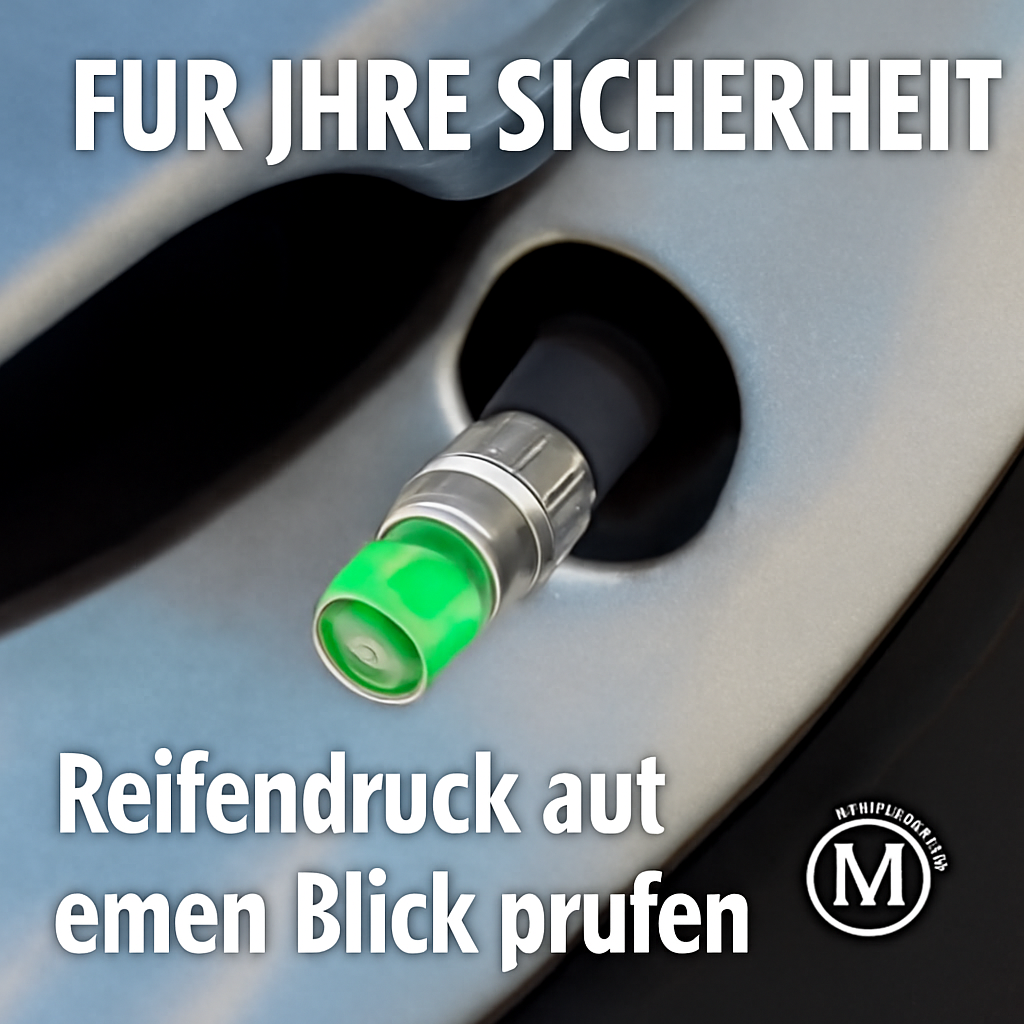 Reifendruckanzeiger Ventilkappen Drucksensor Überwachung 4er-Set DE.