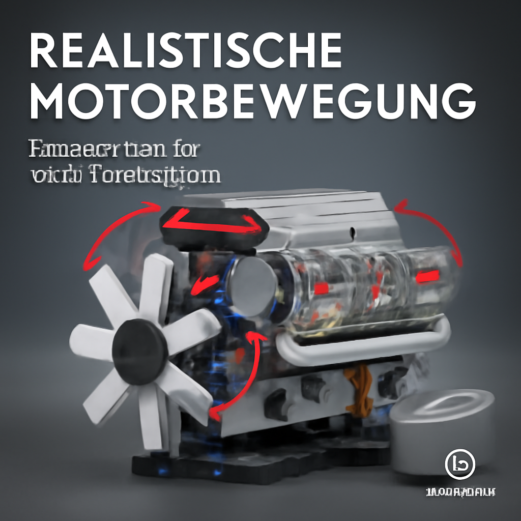 Motorisierter V8 Motor Bausatz Modellbausteine DIY Puzzle Geschenk DE.
