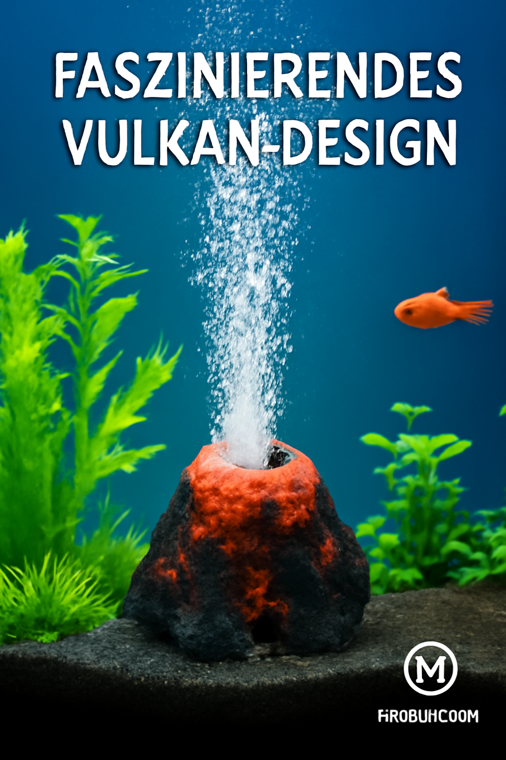 Aquarium Vulkan Luftstein Deko Sprudelbelüfter Fischbecken DE.