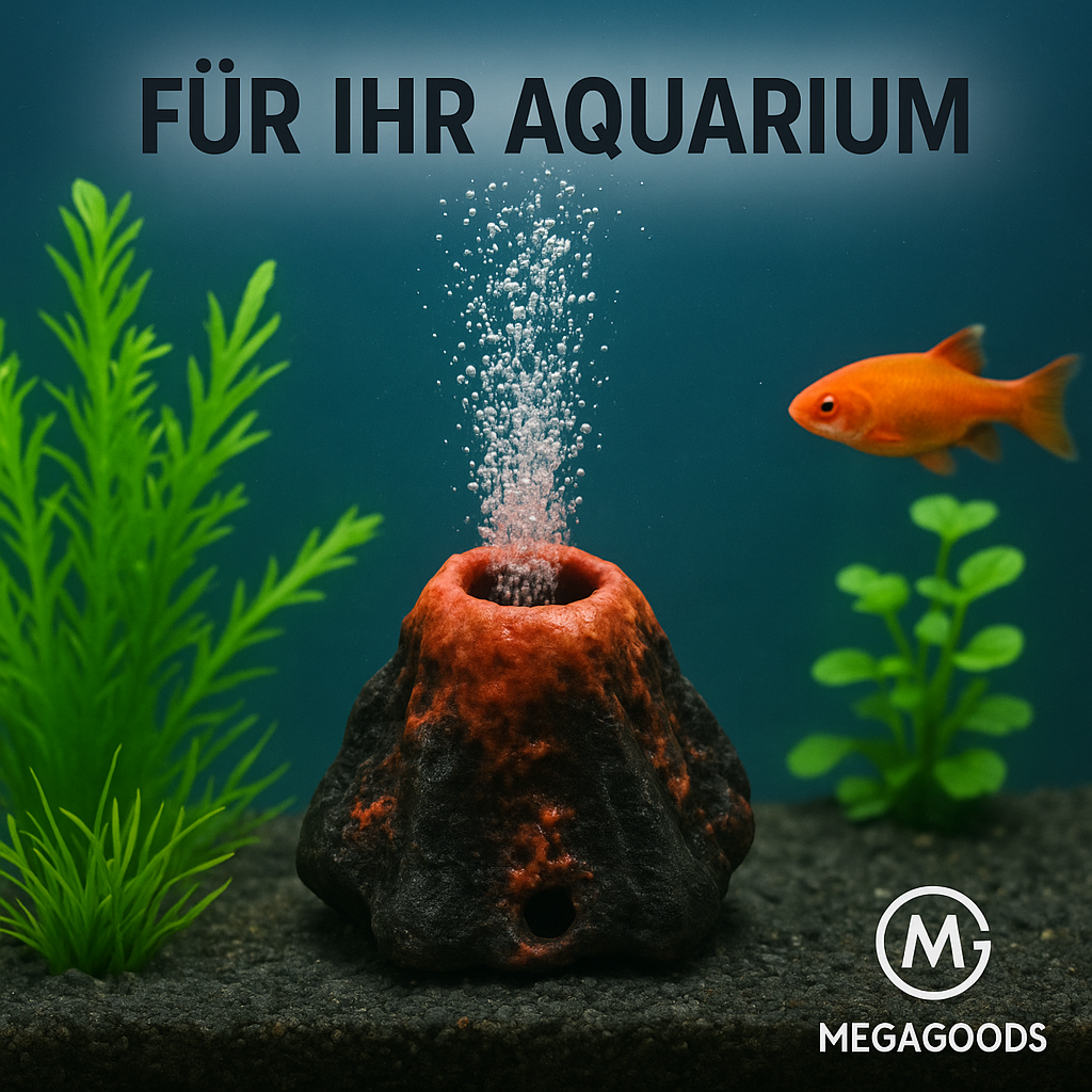 Aquarium Vulkan Luftstein Deko Sprudelbelüfter Fischbecken DE.