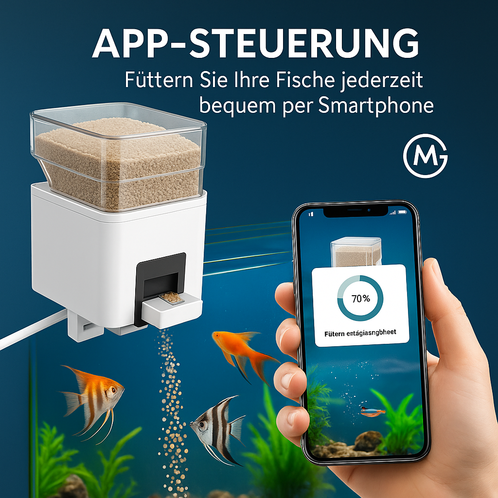 Automatischer Futterspender Aquarium WLAN App Steuerung DE.