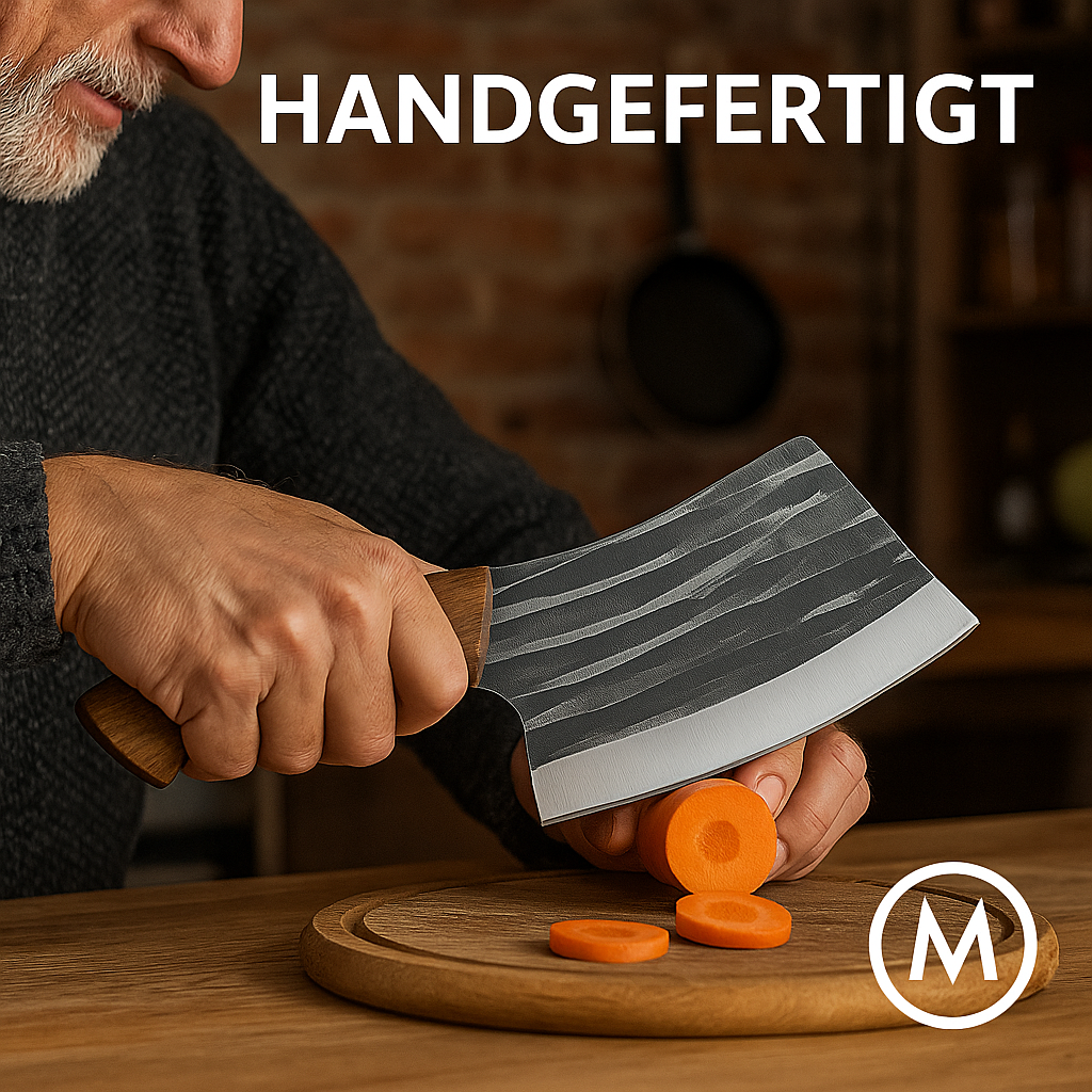 Handgeschmiedetes Edelstahl Fleischmesser Küchenbeil robust DE.