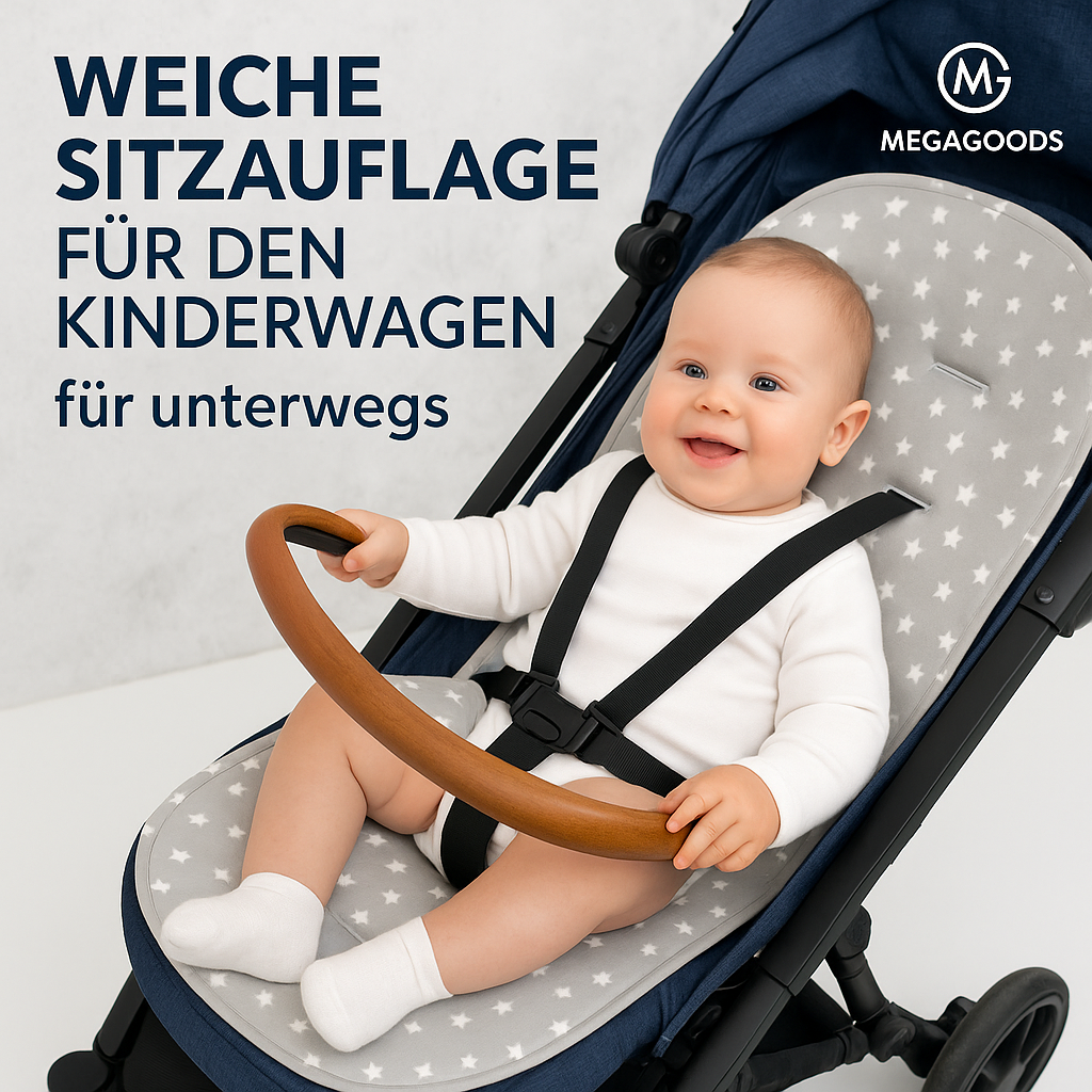 Sitzauflage Kinderwagen weich Baby Hochstuhl Polster groß DE.