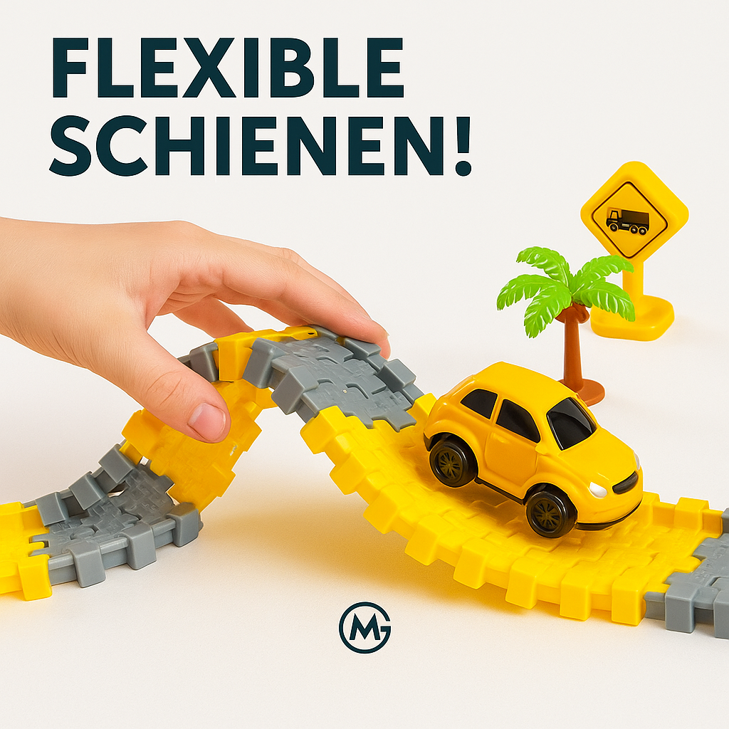 Auto Spielzeug Rennbahn Bauklötze Set 109 Teile Kinder Geschenk DE.