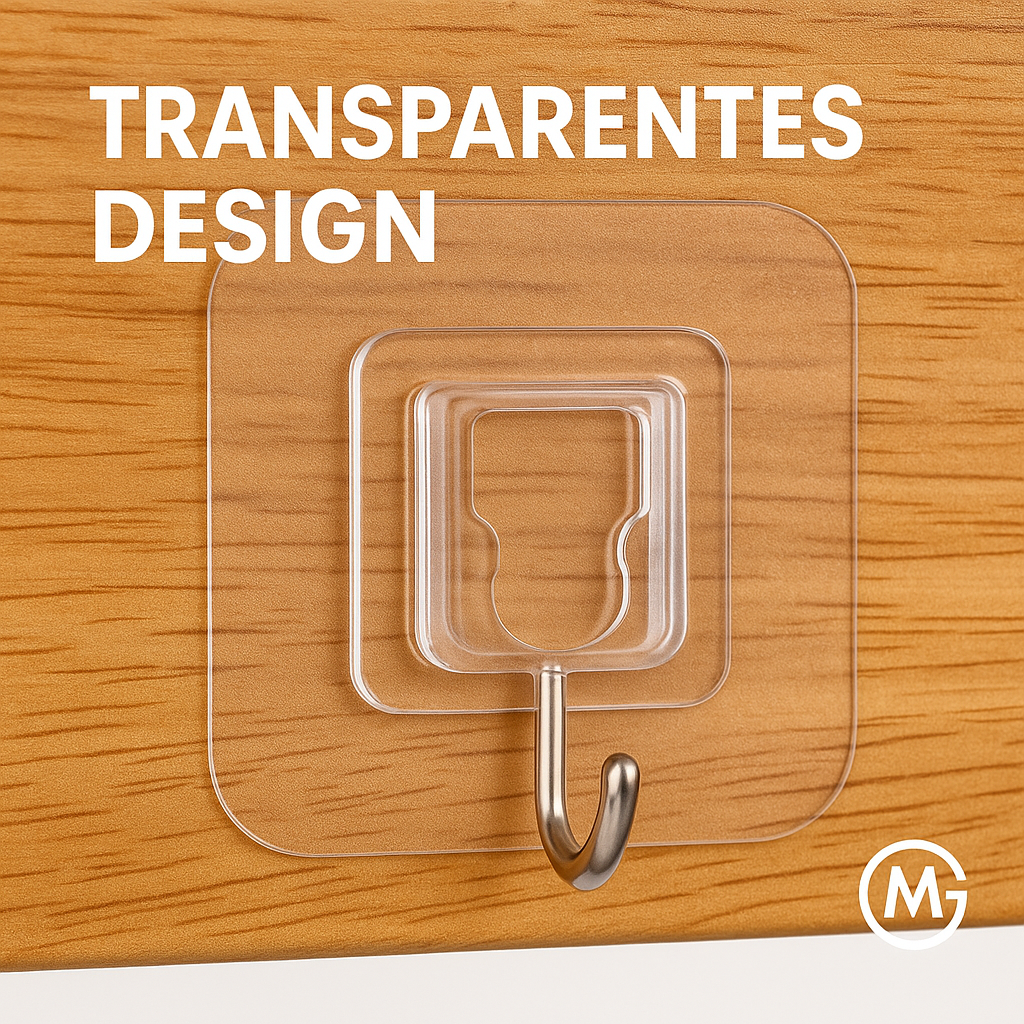 Transparente Klebehaken 10 Paar selbstklebend wasserfest Handtuch DE.