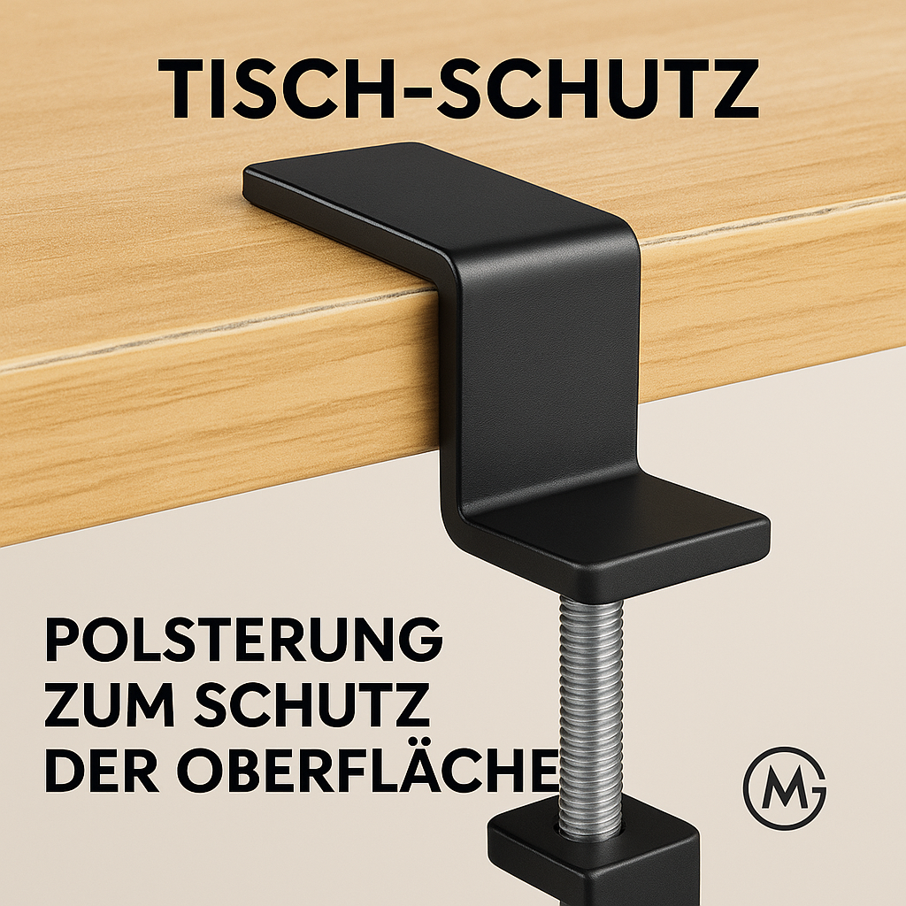 Kopfhörerhalterung verstellbar für Schreibtisch und Rucksack DE.
