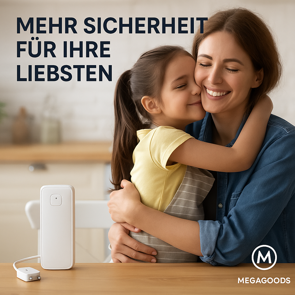 Tuya Smart WLAN Wassermelder Sensor mit Alarmfunktion, wasserfest DE.