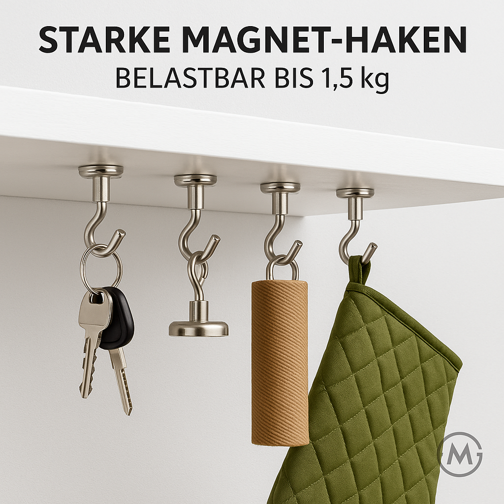 10er-Set Magnet-Haken stark belastbar Mehrzweck Küche Bad DE.