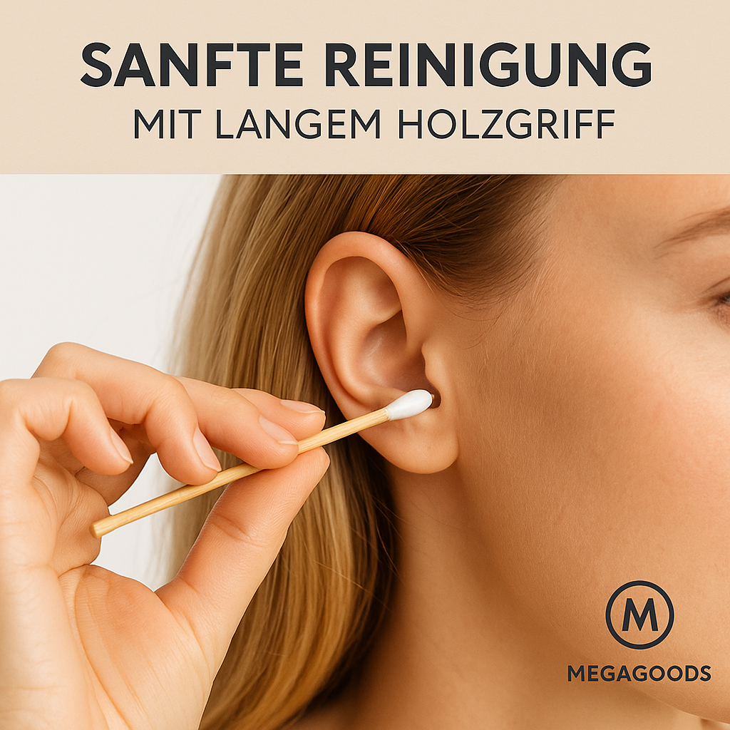 Wattestäbchen Watteträger Holz Ohren Nase Makeup Reinigung 500Stk DE.