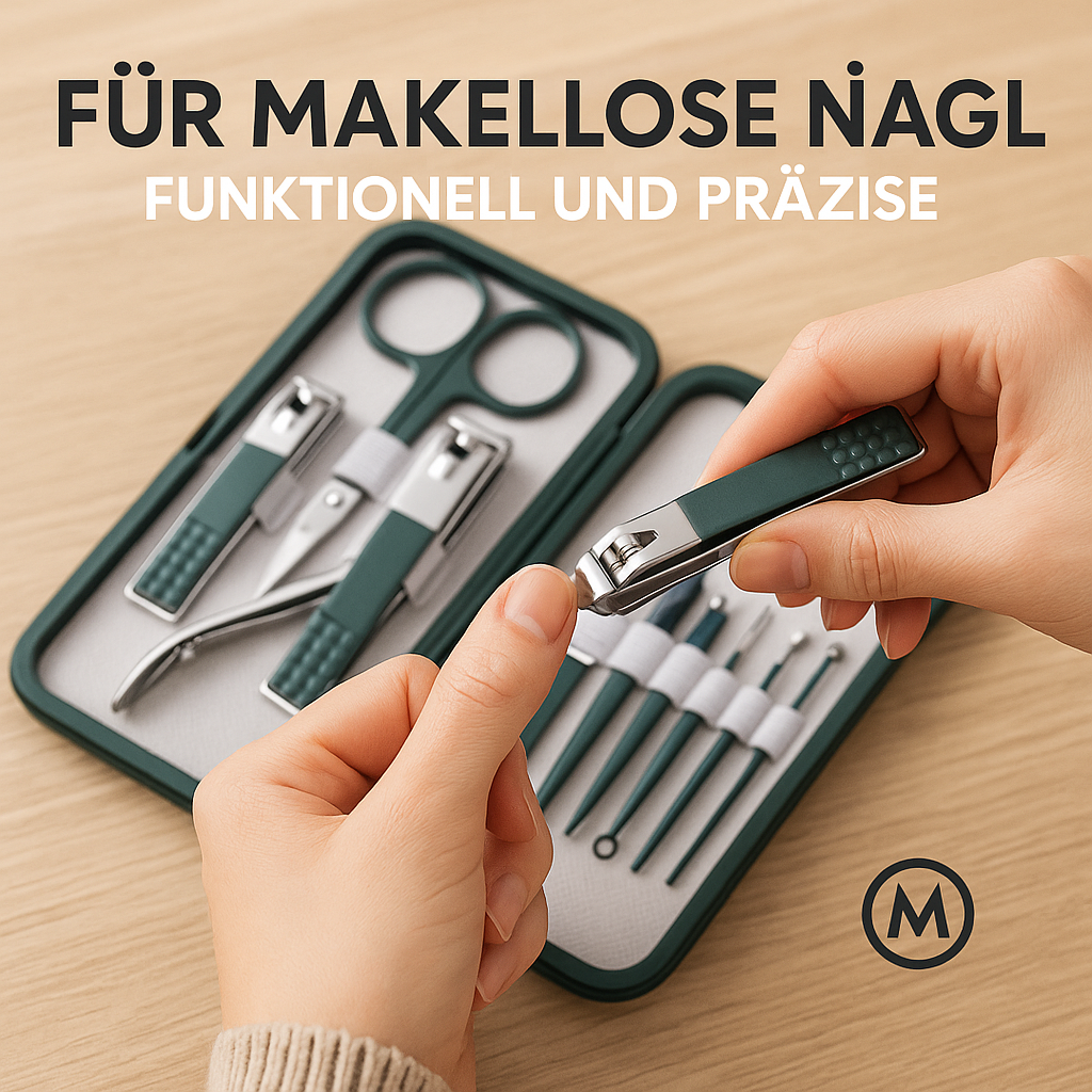 Nagelpflege Set 18tlg Edelstahl Maniküre Pediküre Etui Profi DE.