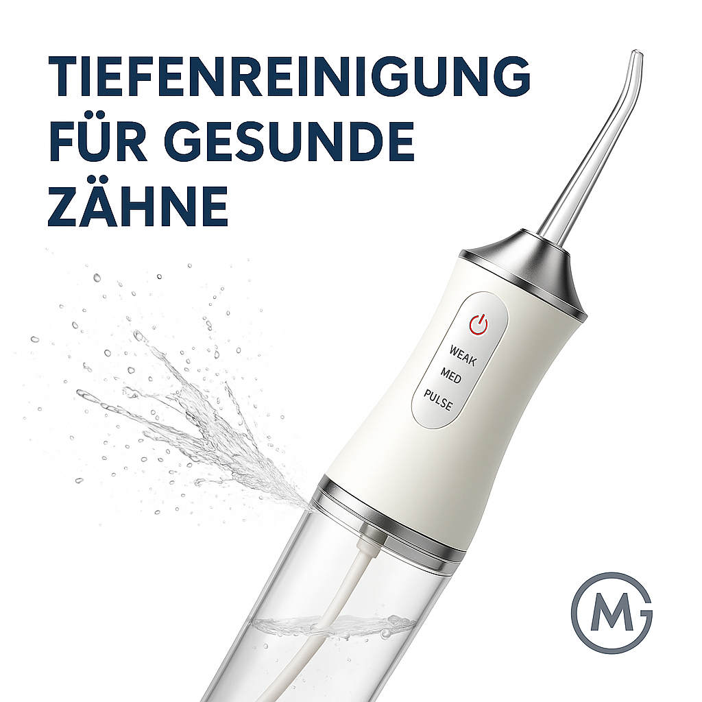 Kabellose Munddusche elektrisch 4 Düsen 3 Modi USB wiederaufladbar DE.