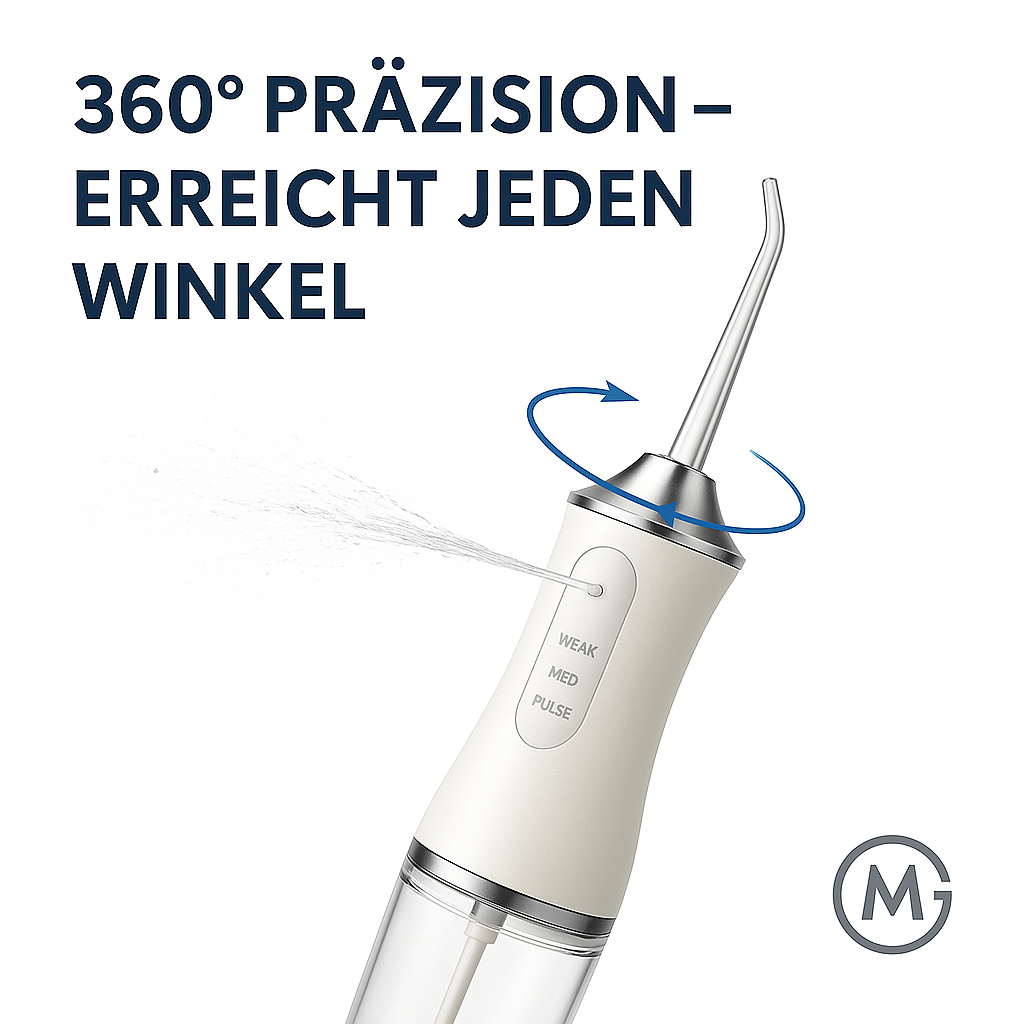 Kabellose Munddusche elektrisch 4 Düsen 3 Modi USB wiederaufladbar DE.