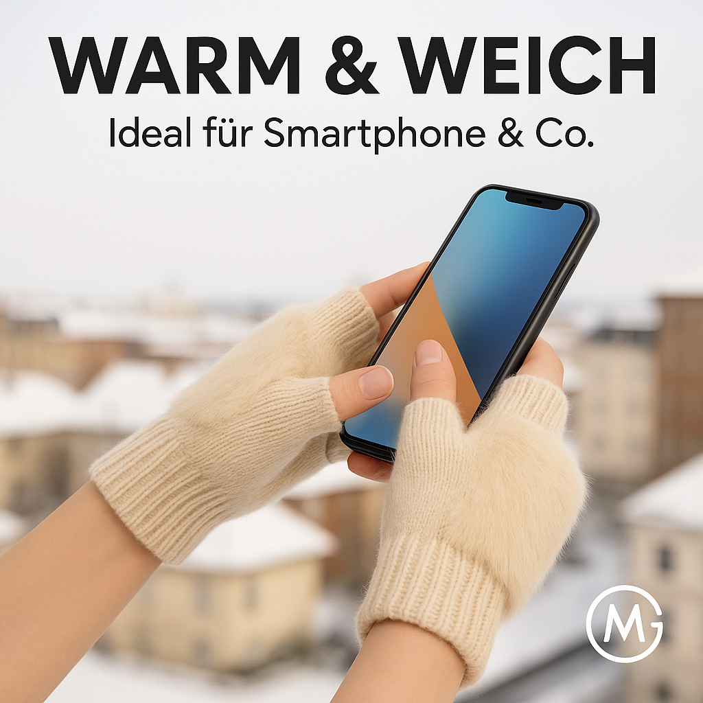 Mink-Fleece-Handschuhe Damen winterwarm fingerlos weich DE.
