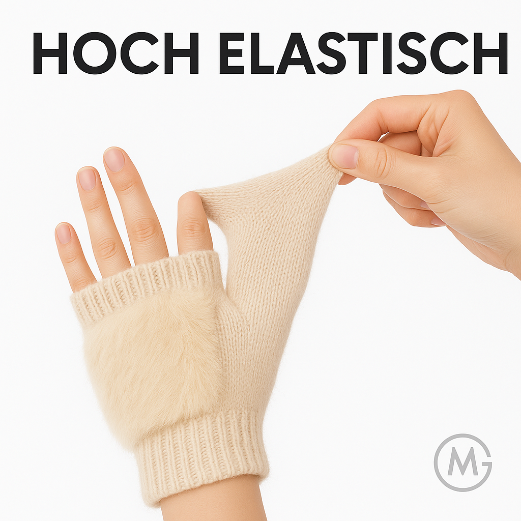 Mink-Fleece-Handschuhe Damen winterwarm fingerlos weich DE.