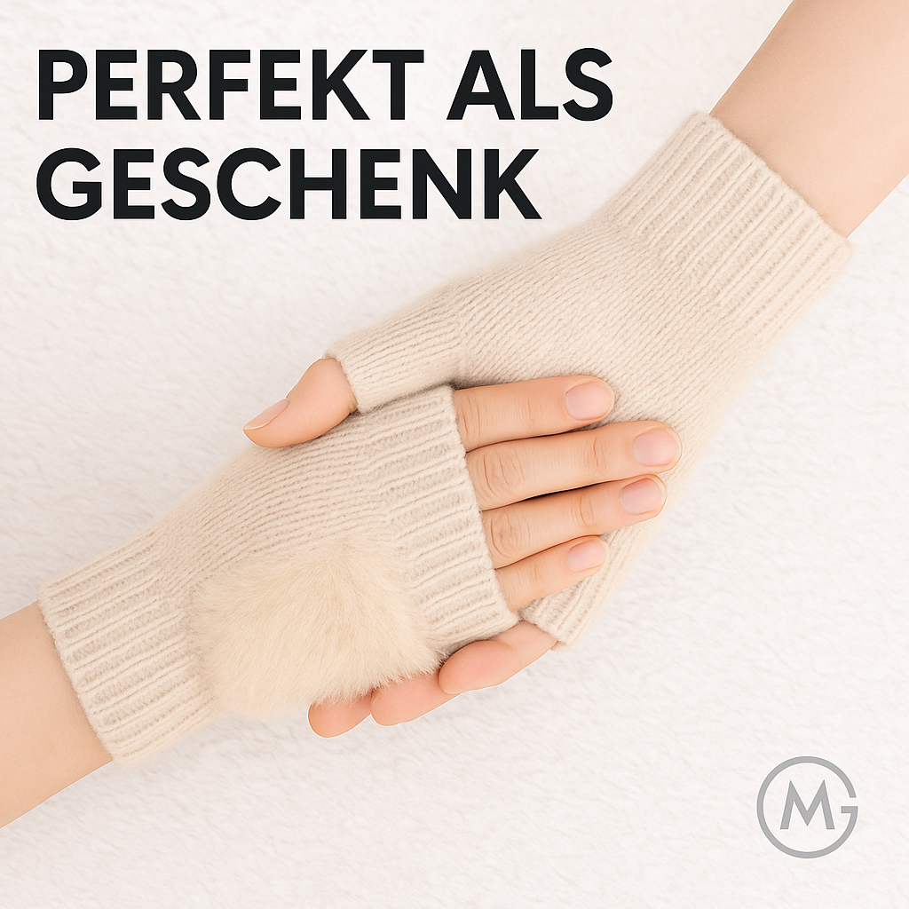 Mink-Fleece-Handschuhe Damen winterwarm fingerlos weich DE.