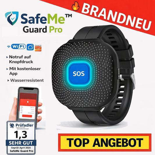 SafeMe™ Guard Pro Notfallarmband SOS Alarm WiFi App Senioren Sicherheit Plus