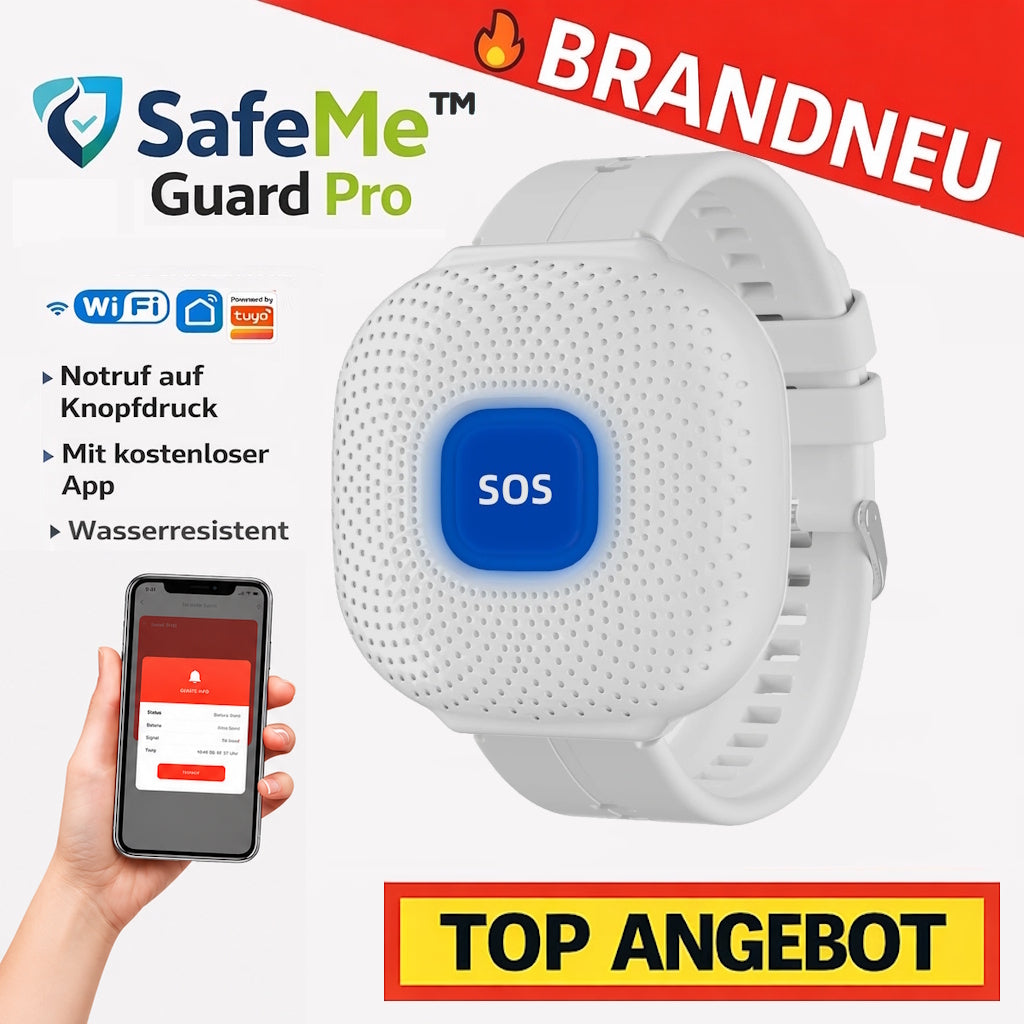 SafeMe™ Guard Pro Notfallarmband SOS Alarm WiFi App Senioren Sicherheit Plus