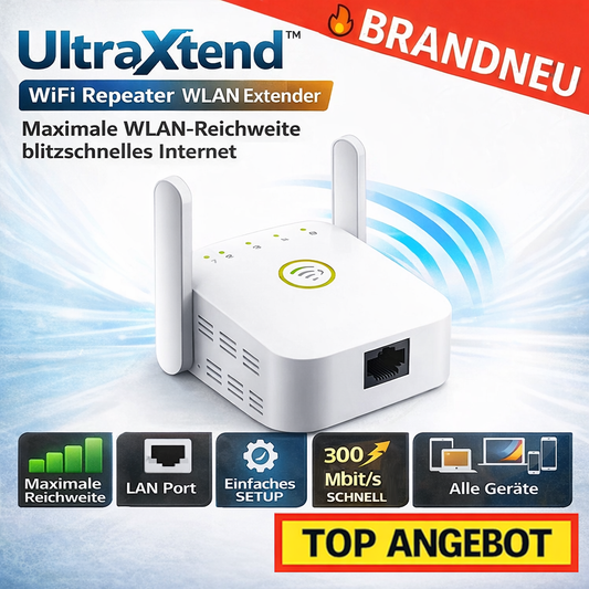 UltraXTend™ WiFi Repeater WLAN Extender Booster Signalverstärker LAN Port Setup