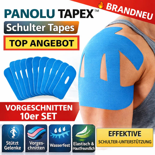 PANOLU TAPEX™ Schulter Tapes Schultergelenk Bandage Kinesiotapes vorgeschn. 10er