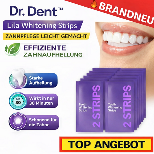 Dr. Dent™ Lila Whitening Strips Zahnaufhellung Bleaching Streifen Weiße Zähne