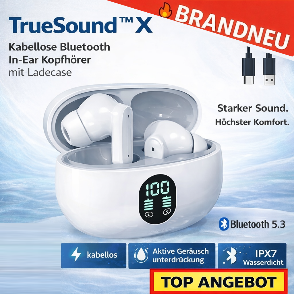 TrueSound™ X - Wireless Bluetooth Kopfhörer In-Ear Ohrhörer Kabellos m. Ladecase