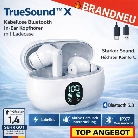 TrueSound™ X - Wireless Bluetooth Kopfhörer In-Ear Ohrhörer Kabellos m. Ladecase