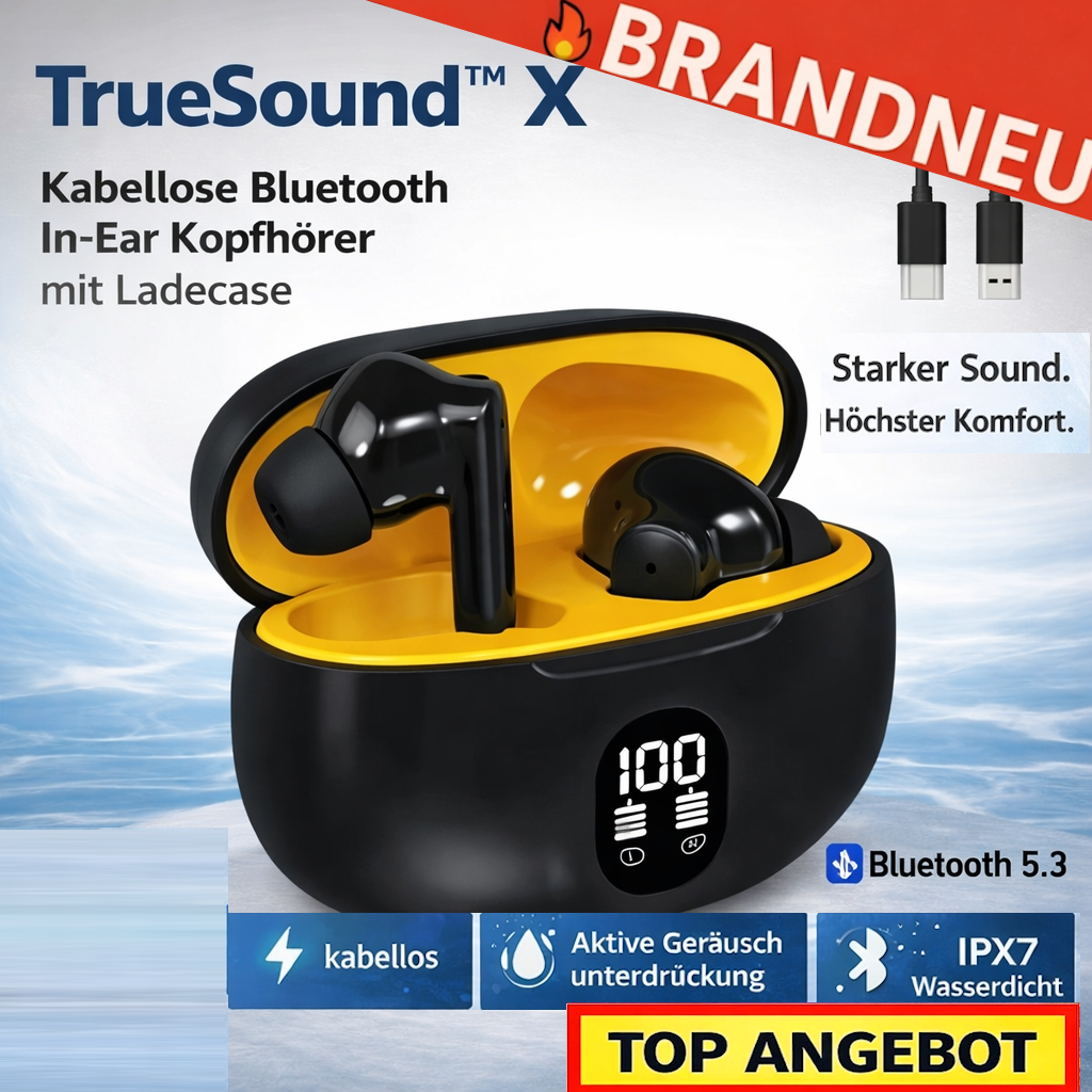 TrueSound™ X - Wireless Bluetooth Kopfhörer In-Ear Ohrhörer Kabellos m. Ladecase