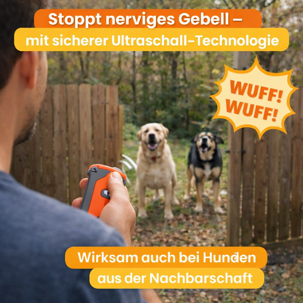 RuheMeister™ Pro - Ultraschall-Hundetraining | Anti Bellen Gerät | Hundetrainer