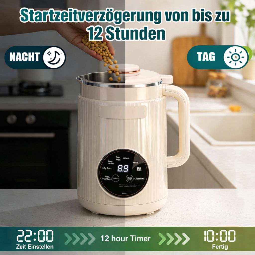 NutriWave™ Pflanzenmilchbereiter Smoothie Maker Mixer Suppenbereiter All-in-One 1,2L