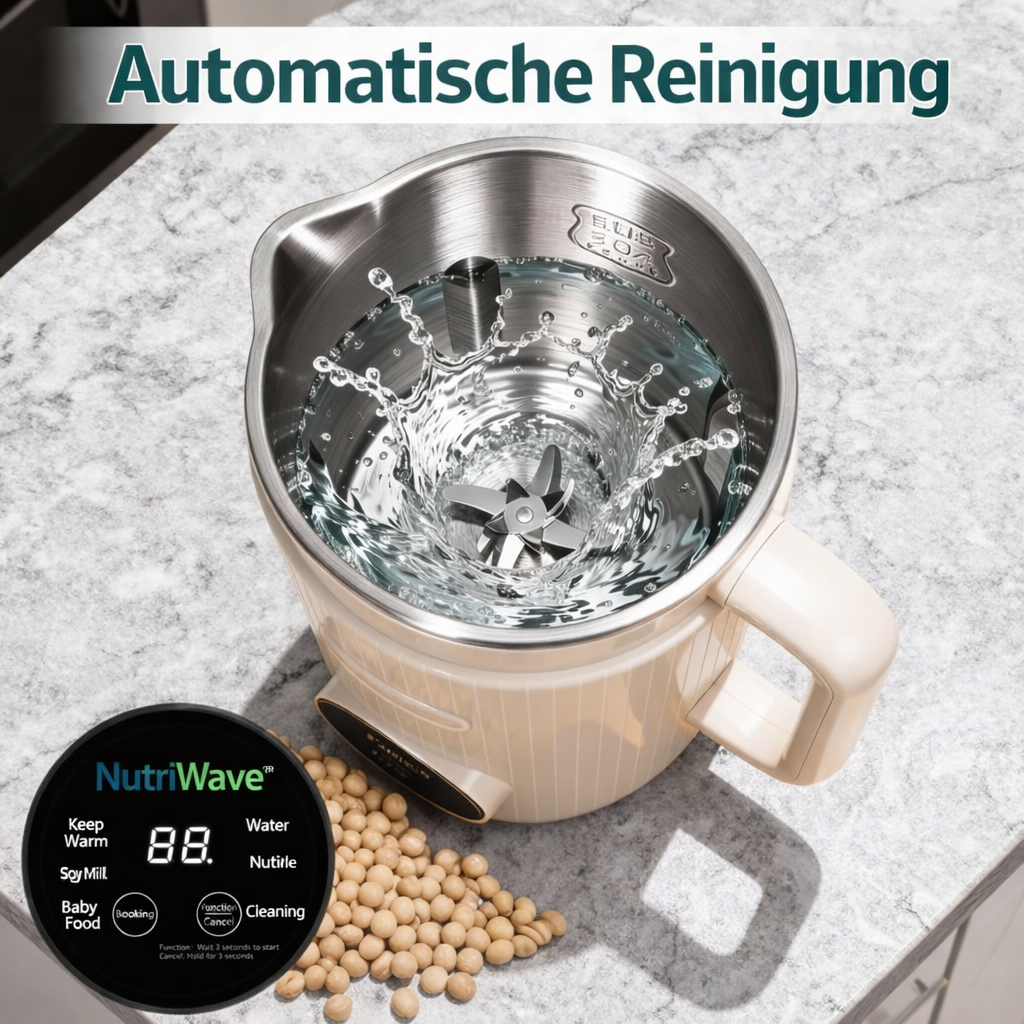 NutriWave™ Pflanzenmilchbereiter Smoothie Maker Mixer Suppenbereiter All-in-One 1,2L