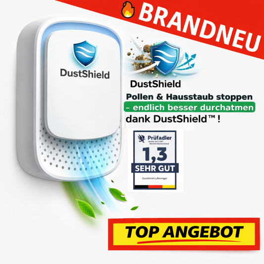 DustShield™ Luftreiniger Ionisator Allergiker Pollen & Hausstaub leise stoppen!