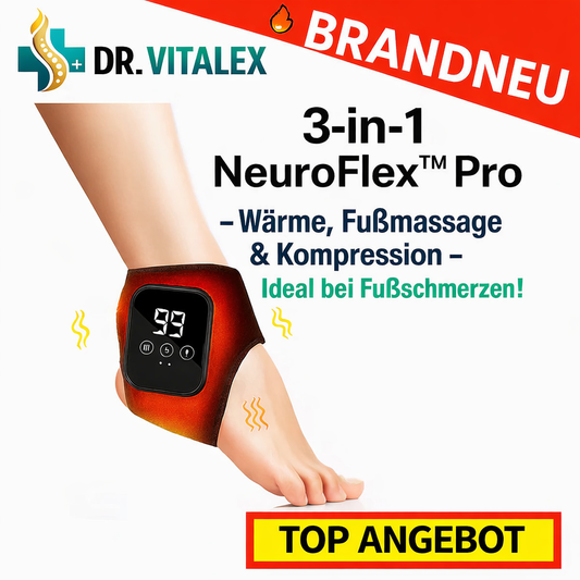 Dr. Vitalex NeuroFlex™ Pro - Fußmassage, Wärmefunktion & Kompression - bei Fußschmerzen!