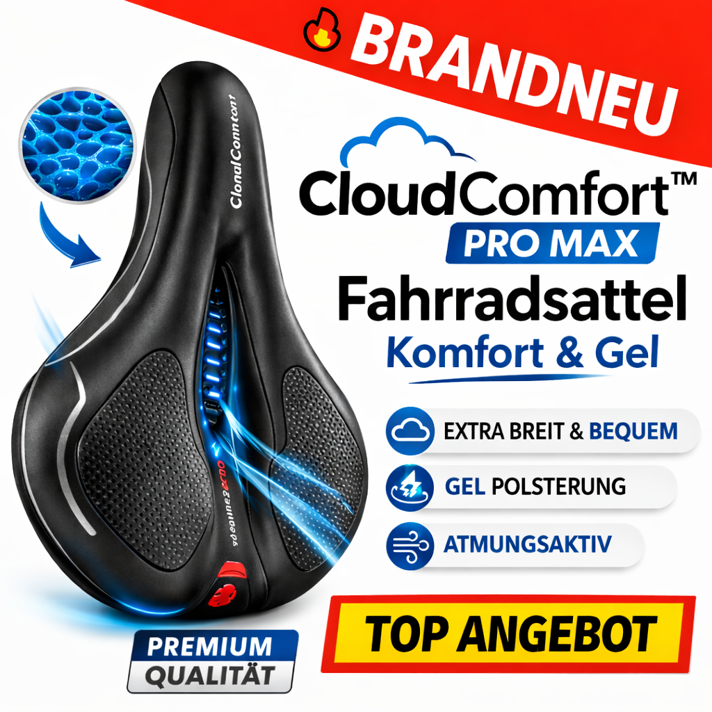 CloudComfort™ Pro Max Fahrradsattel Komfort Fahrradsitz Breiter Gel Tourensattel