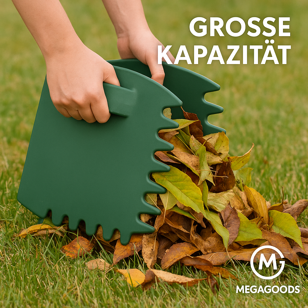 Laubgreifer Set Garten XL mit Zacken Handrechen Laubsammler DE.