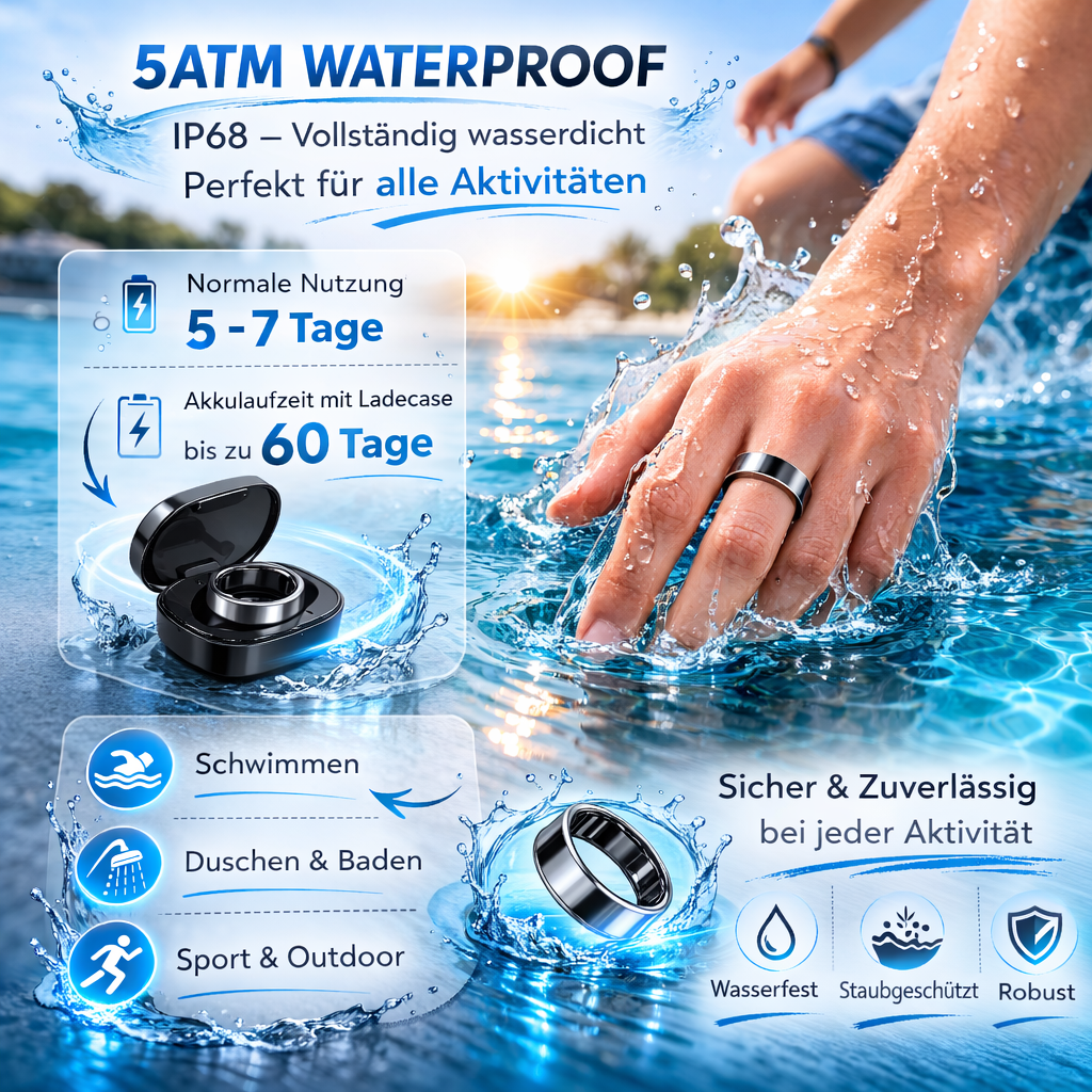 SmartRing One™ – Fitness Ring Schlaftracker Herzfrequenz Gesundheitsring