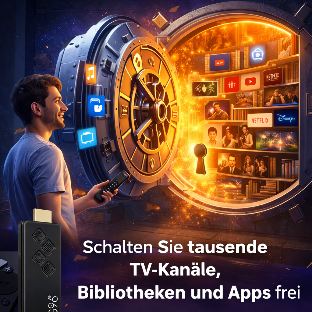 Flixy™ Smart TV Stick - 4K HDMI Streaming | Ohne Abo-Gebühren | Alle Sender
