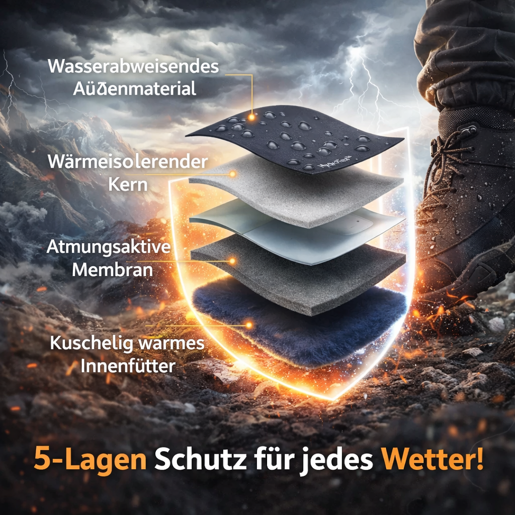 POLARIS HYDROTEX™ Winter Barfußschuhe mit warmem Fleecefutter wasserdicht Unisex