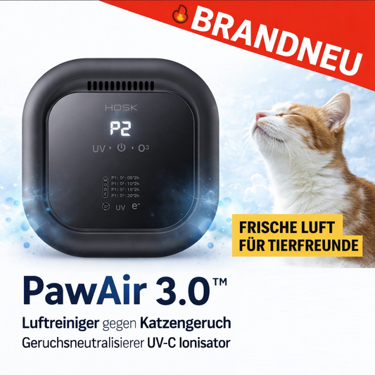 PawAir 3.0™ Luftreiniger gegen Katzengeruch Geruchsneutralisierer UV-C Ionisator