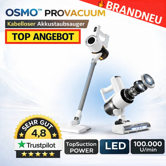 Osmo™ ProVacuum Kabelloser Akkustaubsauger mit TopSuction, LED & 100.000 U/min