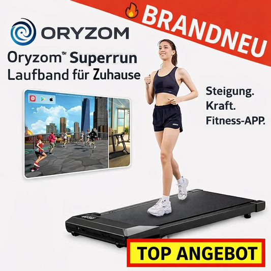 Oryzom™ Superrun Laufband für Zuhause & Büro mit Steigung / 2,2 PS Motor mit App