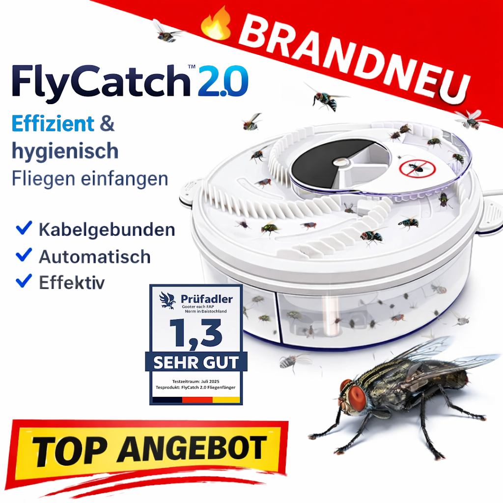 FlyCatch™ 2.0 Elektrischer Fliegenfänger Fliegenfalle verbesserte Insektenfalle